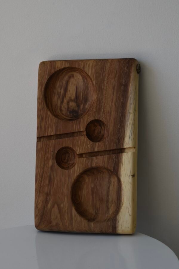 Face mug set with wooden tray and spoons