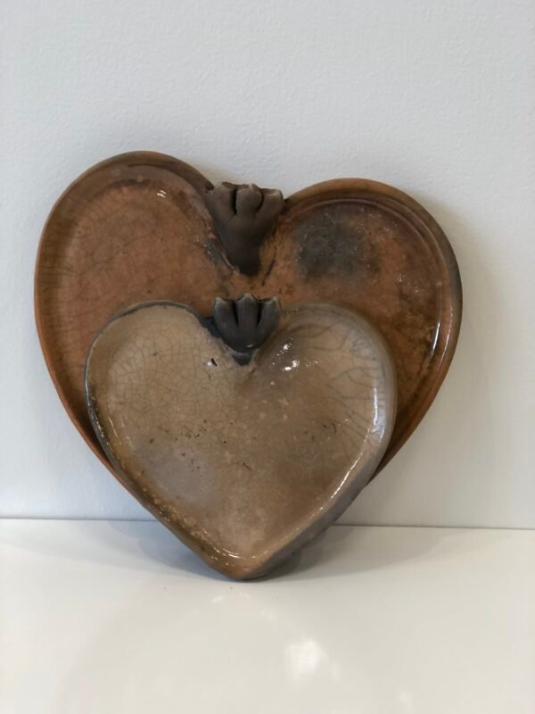 Heart Plate-Smoked Clay