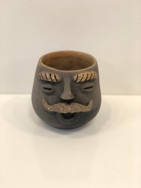 Smoke Clay Mug with Mustache