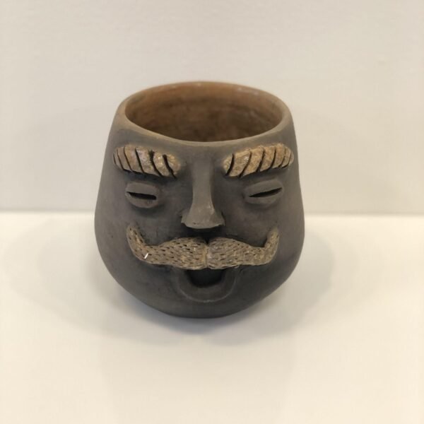 Smoke Clay Mug with Mustache