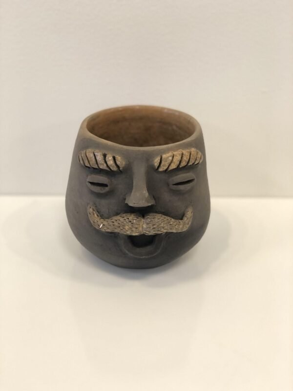 Smoke Clay Mug with Mustache