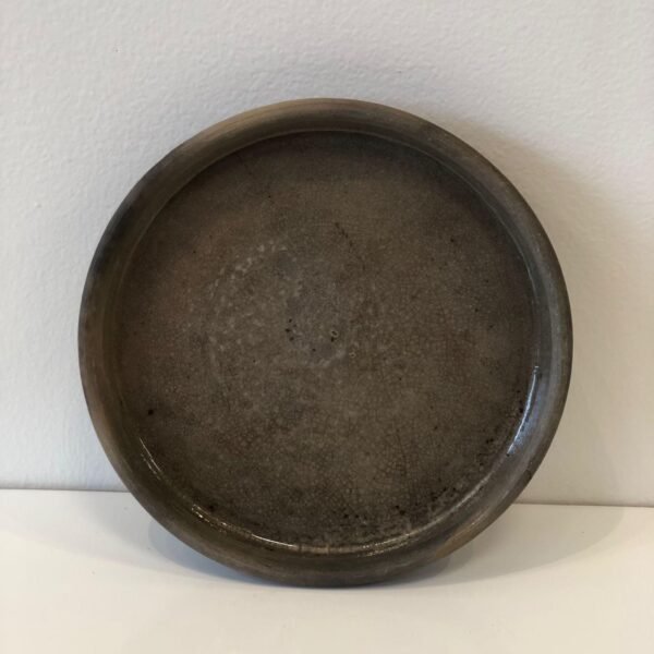Glazed Smoked Clay Saucer Plate