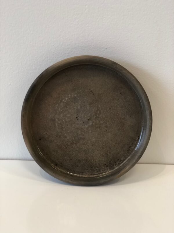 Glazed Smoked Clay Saucer Plate