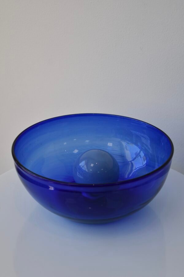 Hand-Blown Cobalt Blue Glass Bowl
