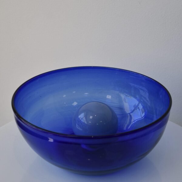 Hand-Blown Cobalt Blue Glass Bowl