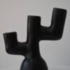 Black Clay Triple Candle Holder