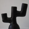 Black Clay Triple Candle Holder