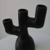 Black Clay Triple Candle Holder