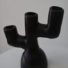 Black Clay Triple Candle Holder