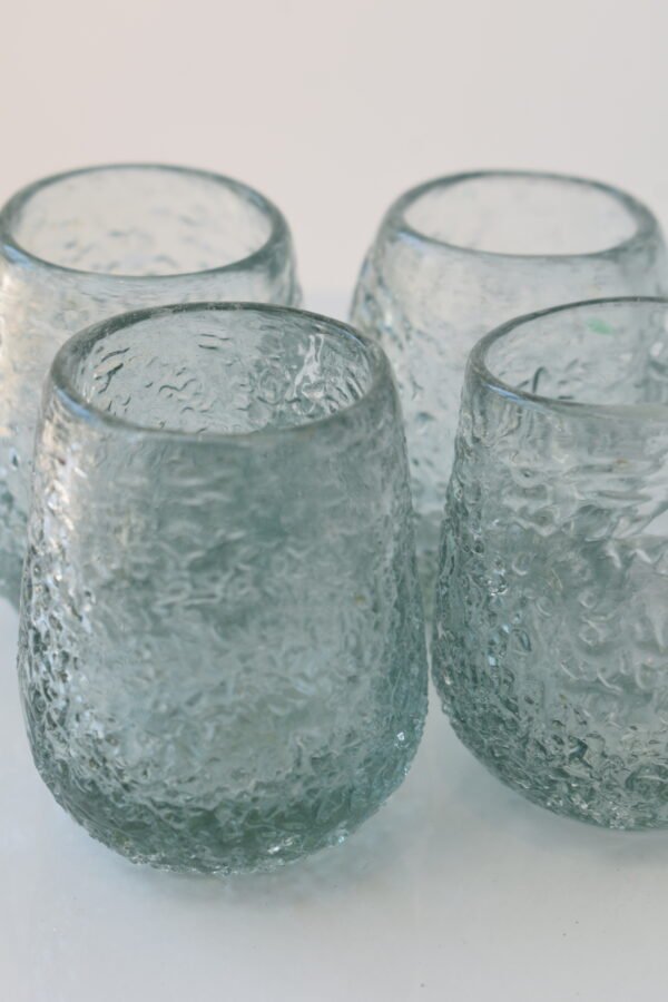 Blown glass tequila set with ceramic base