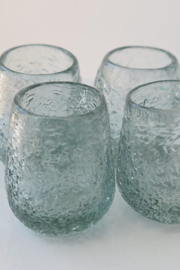 Blown glass tequila set with ceramic base