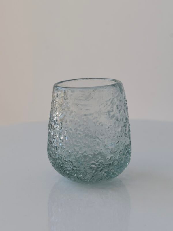 Blown glass tequila set with ceramic base