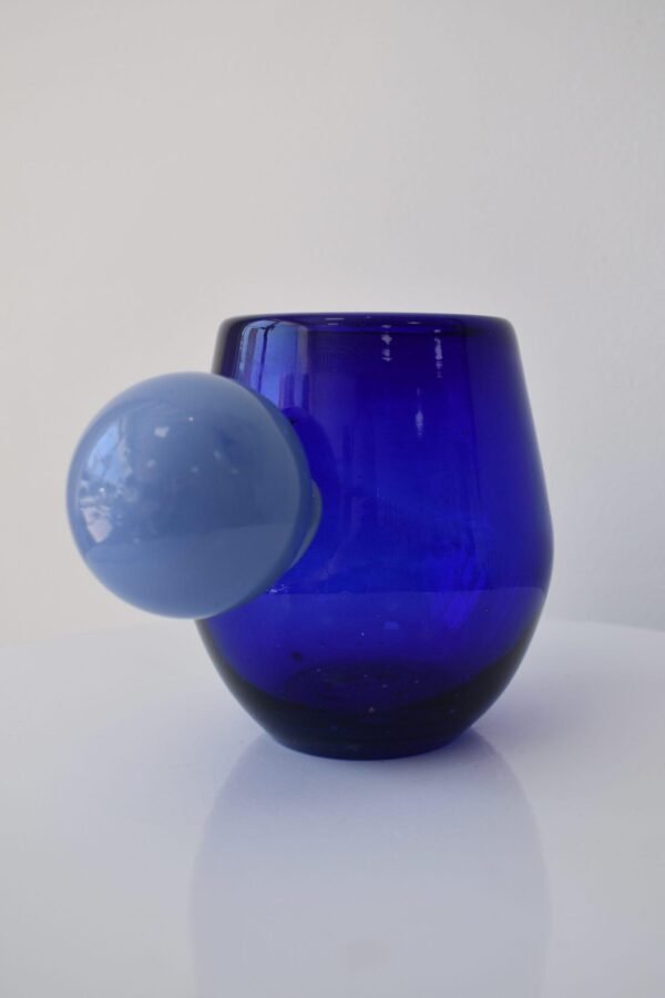 Handblown Glass Tumbler — Sculptural Blue