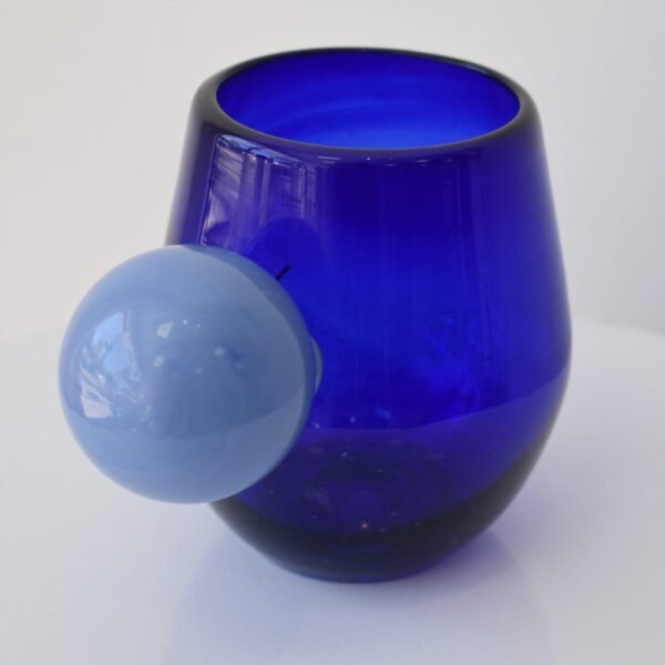Handblown Glass Tumbler — Sculptural Blue