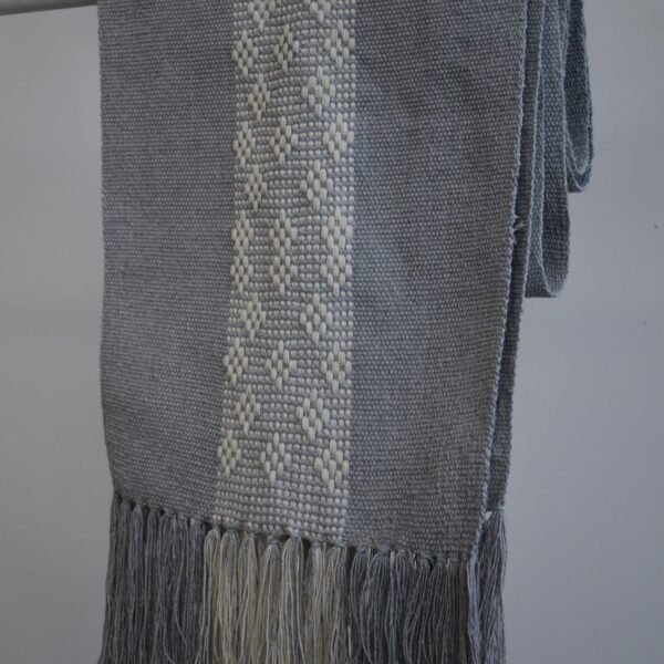 Handwoven Table Runner Light Gray