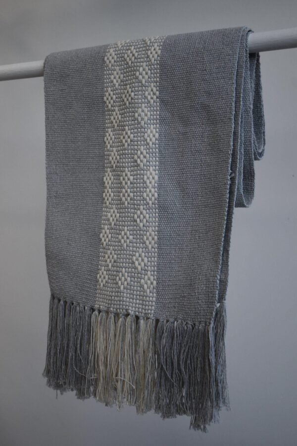 Handwoven Table Runner Light Gray