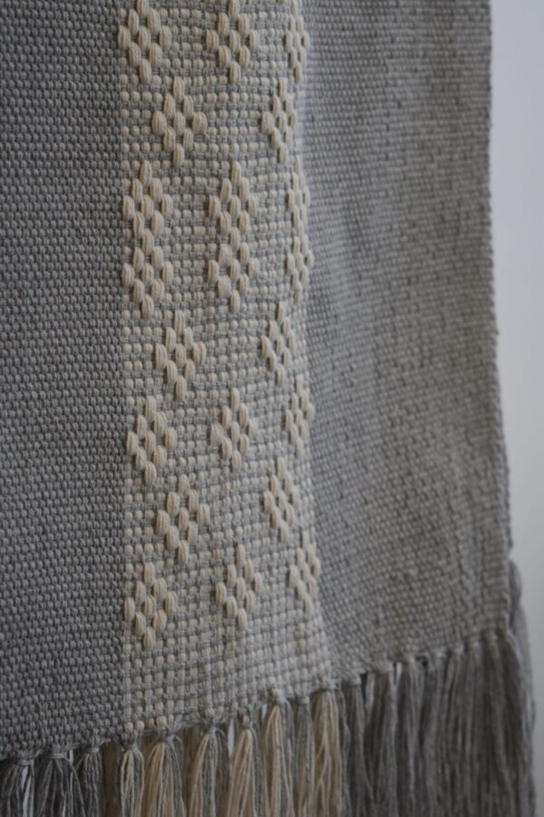 Handwoven Table Runner Light Gray