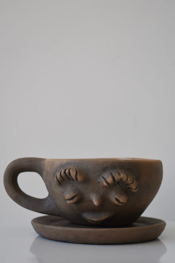 Girl Face Cup Clay