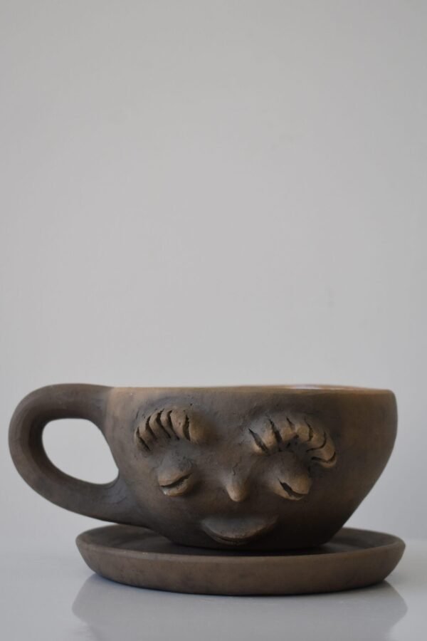 Girl Face Cup Clay