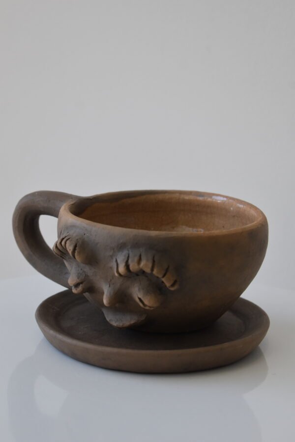 Girl Face Cup Clay