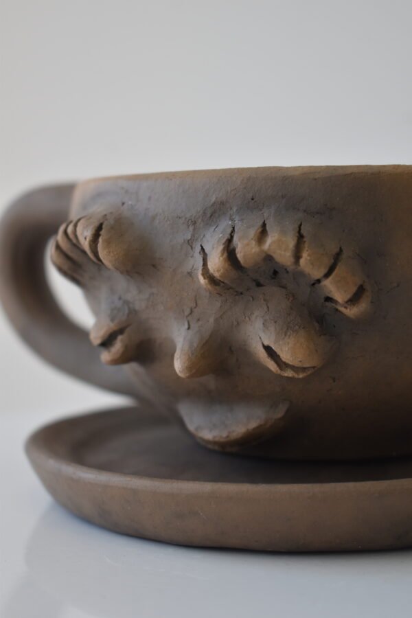 Girl Face Cup Clay