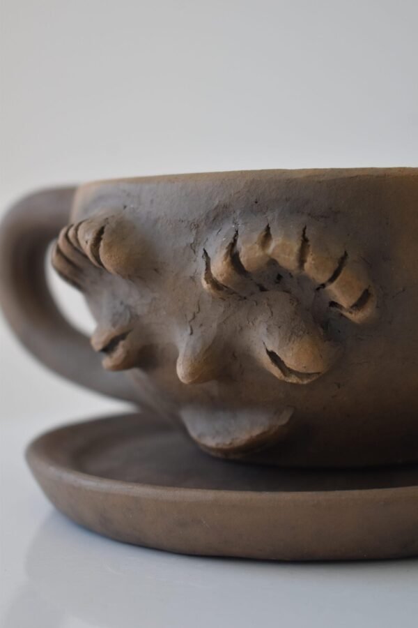 Girl Face Cup Clay