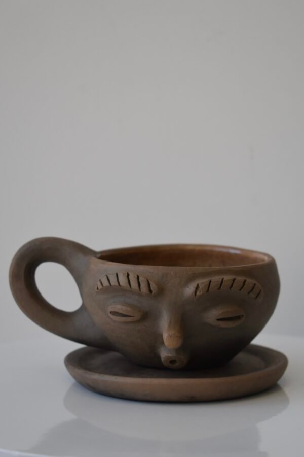 Girl Face Cup Clay