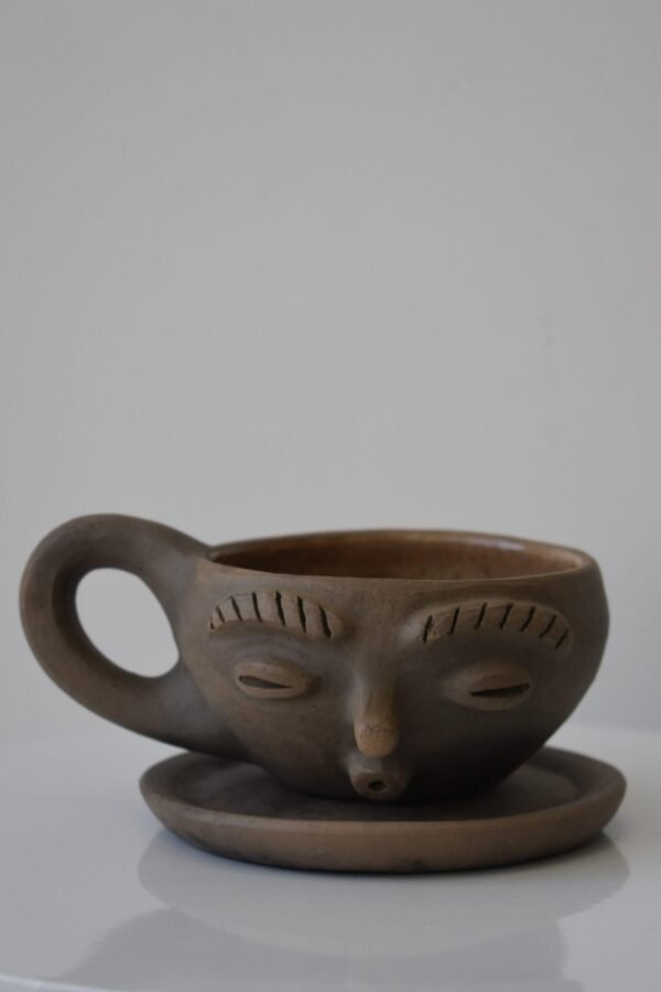 Girl Face Cup Clay